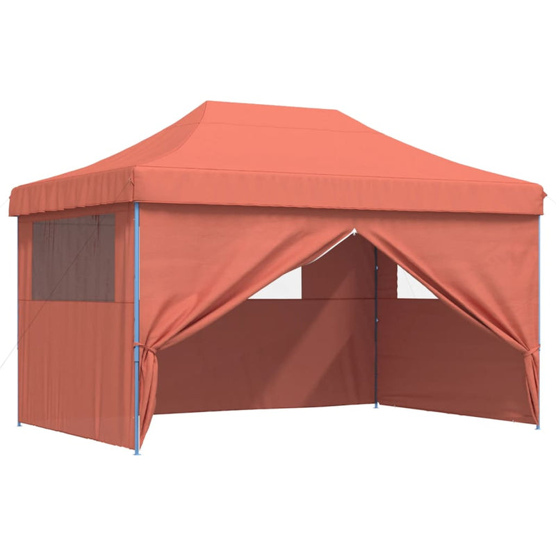 Foldable Party Tent Pop-Up with 4 Sidewalls Terracotta