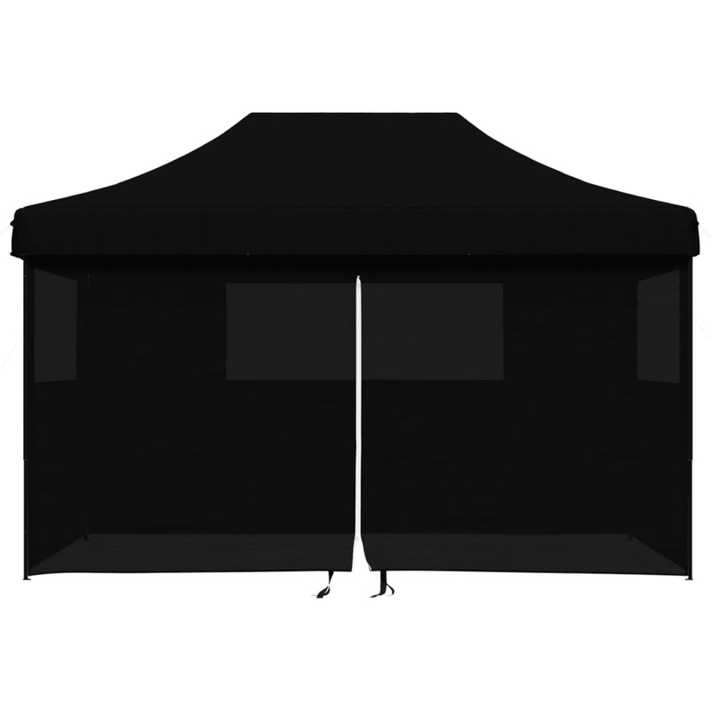 Foldable Party Tent Pop-Up with 4 Sidewalls Black