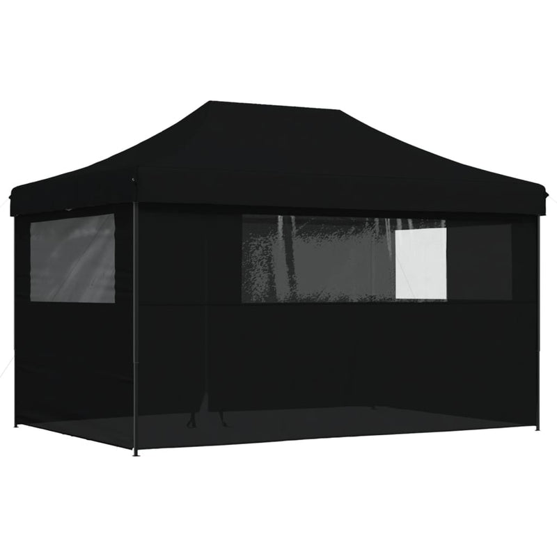 Foldable Party Tent Pop-Up with 4 Sidewalls Black