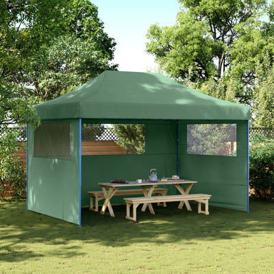 Foldable Party Tent Pop-Up with 3 Sidewalls Green