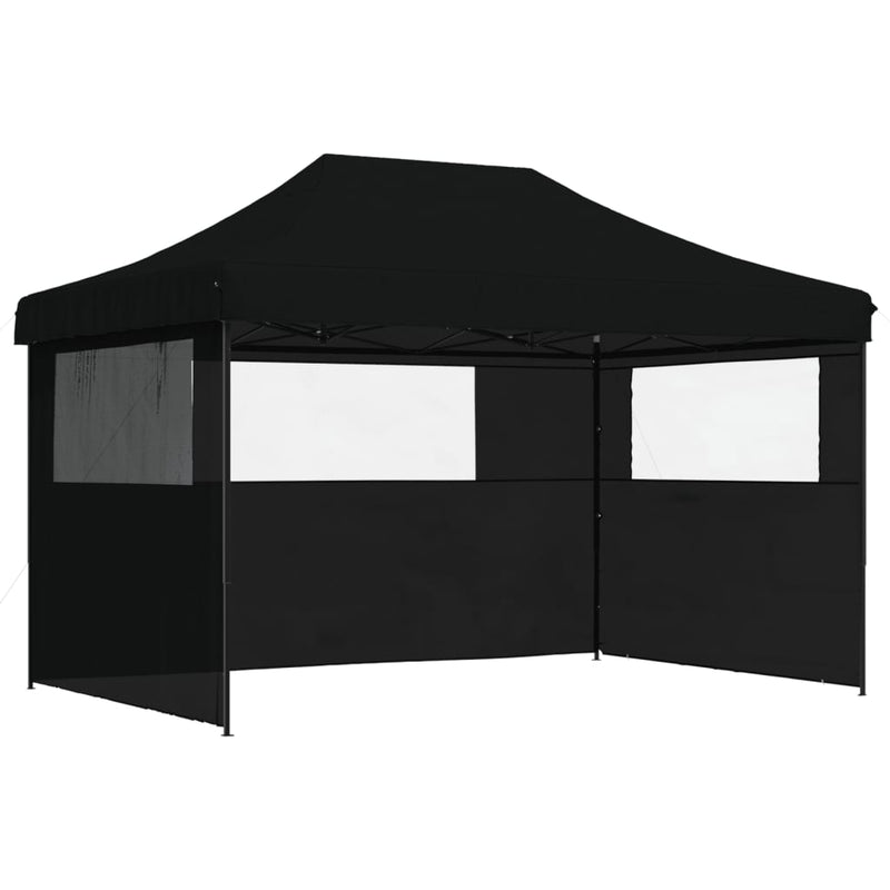 Foldable Party Tent Pop-Up with 3 Sidewalls Black