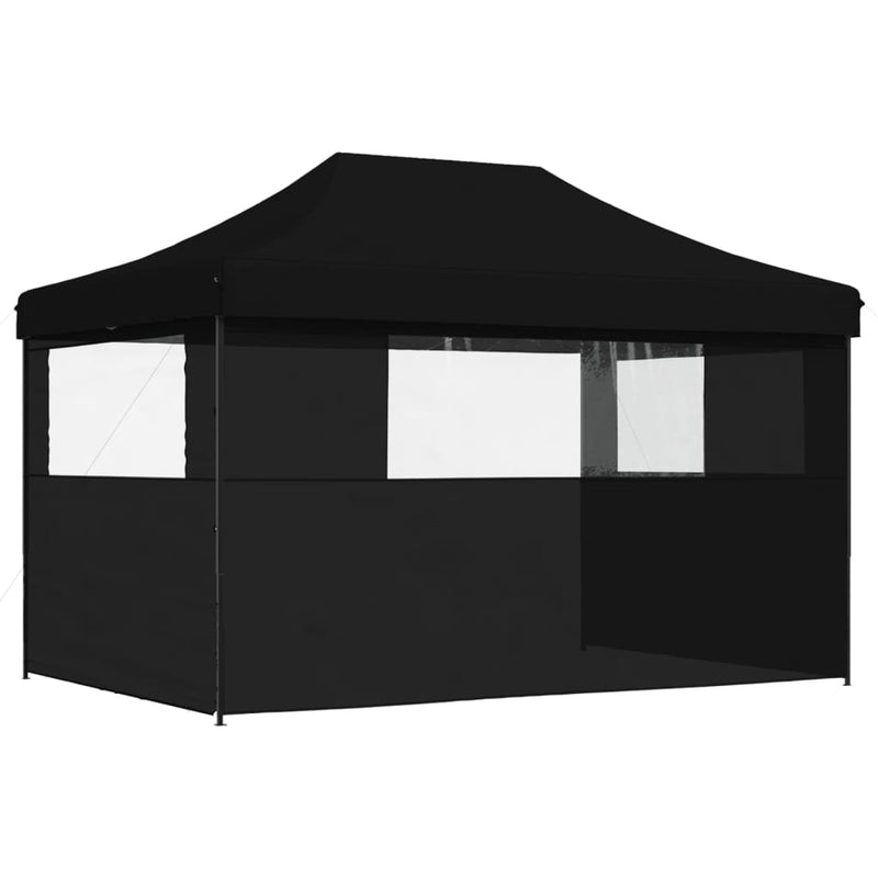 Foldable Party Tent Pop-Up with 3 Sidewalls Black