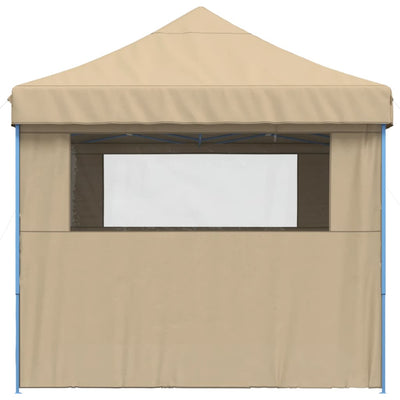 Foldable Party Tent Pop-Up with 4 Sidewalls Beige