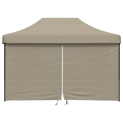 Foldable Party Tent Pop-Up with 4 Sidewalls Taupe