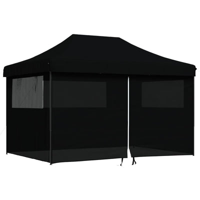 Foldable Party Tent Pop-Up with 4 Sidewalls Black