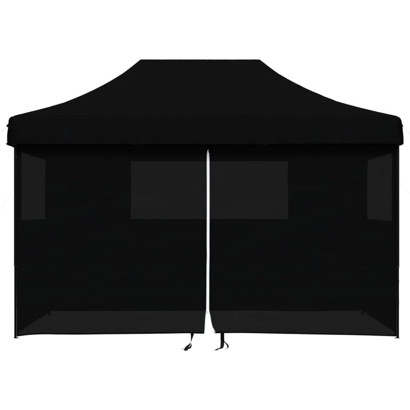 Foldable Party Tent Pop-Up with 4 Sidewalls Black