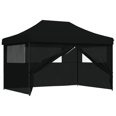 Foldable Party Tent Pop-Up with 4 Sidewalls Black