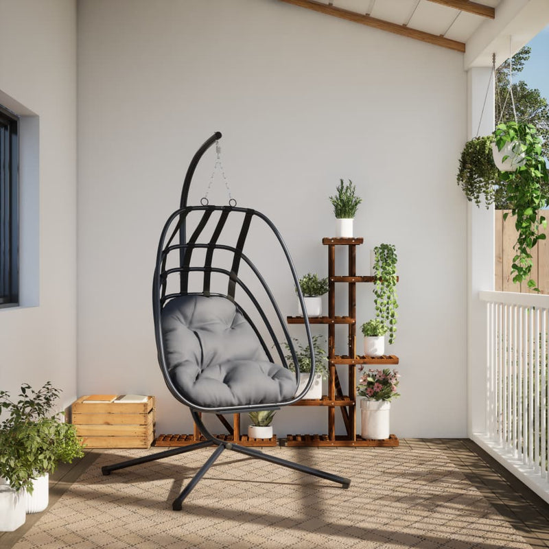 Hanging Egg Chair with Stand Anthracite Steel