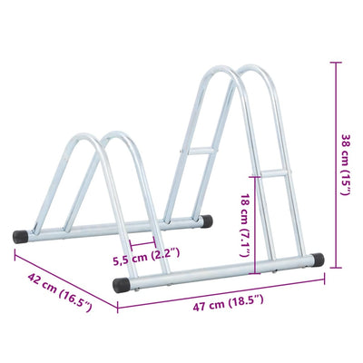 Bicycle Stand for 2 Bikes Floor Freestanding Galvanised Steel