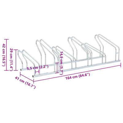 Bicycle Stand for 6 Bikes Floor Freestanding Galvanised Steel