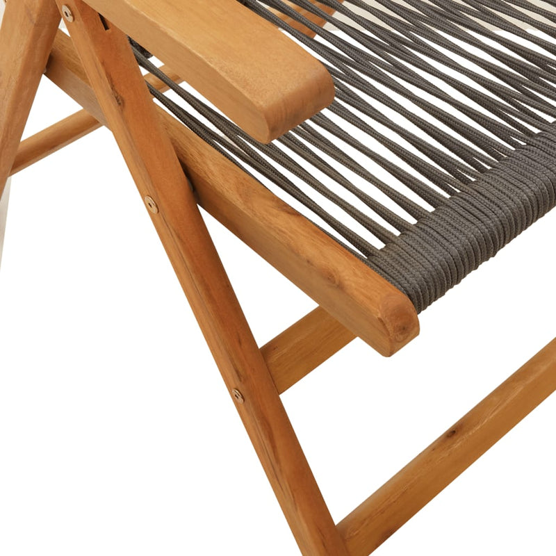 Reclining Garden Chairs 4 pcs Grey Solid Wood Acacia