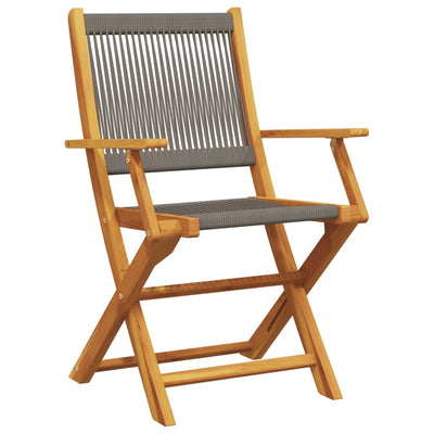 Folding Garden Chairs 4 pcs Grey Solid Wood Acacia