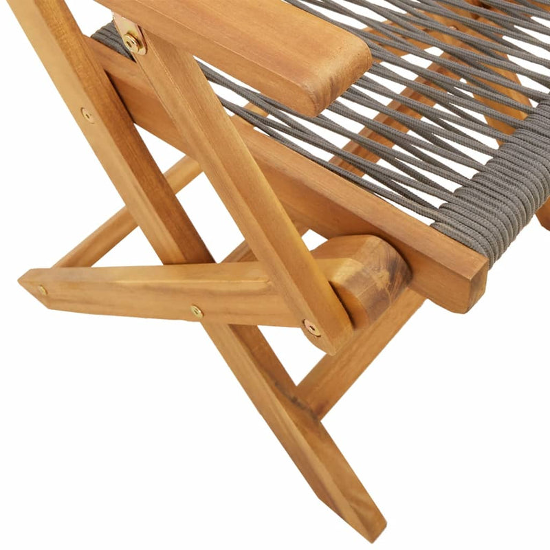 Folding Garden Chairs 4 pcs Grey Solid Wood Acacia