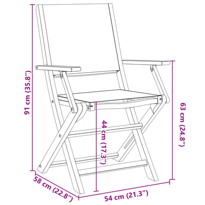 Folding Garden Chairs 4 pcs Cream White Fabric and Solid Wood