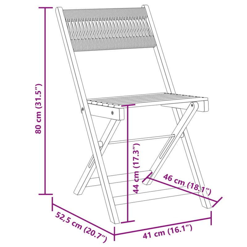 Folding Garden Chairs 4 pcs Black Solid Wood Acacia