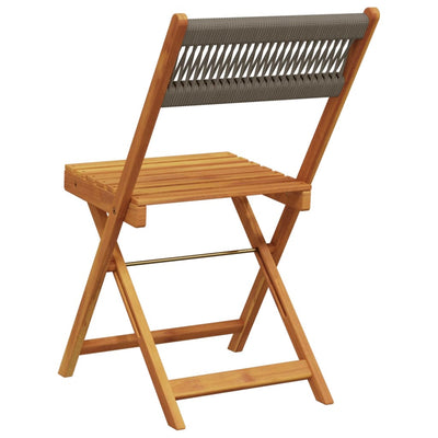 Folding Garden Chairs 4 pcs Grey Solid Wood Acacia