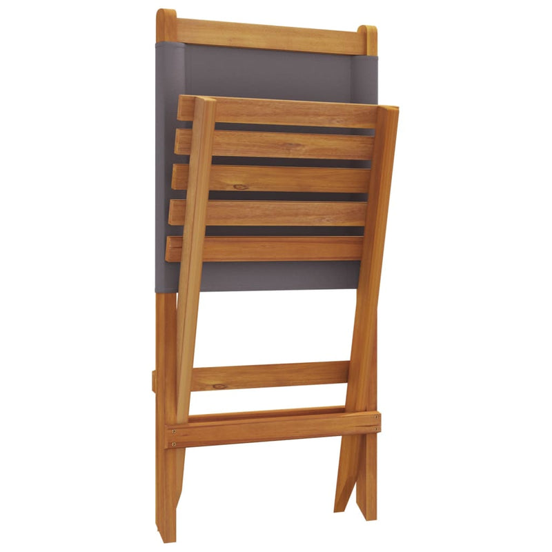 Folding Garden Chairs 6 pcs Anthracite Fabric and Solid Wood