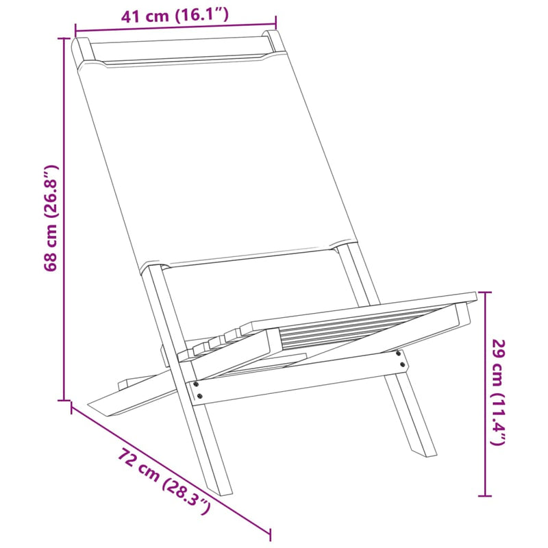 Folding Garden Chairs 6 pcs Anthracite Fabric and Solid Wood