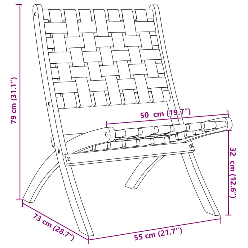 Folding Garden Chairs 2 pcs with Table Black Solid Wood