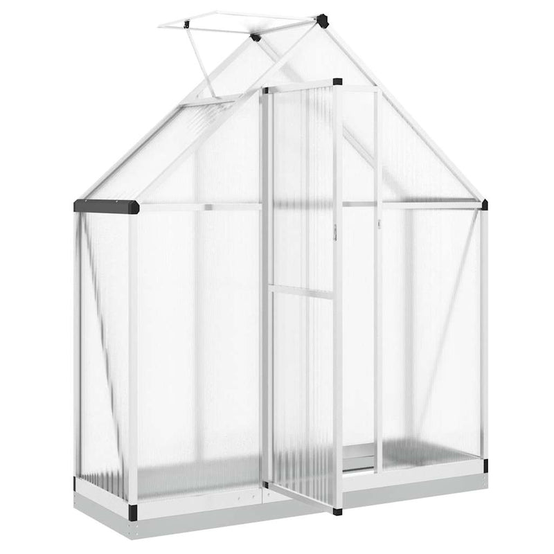 Greenhouse with Base Frame Silver 169x58x202 cm Aluminium