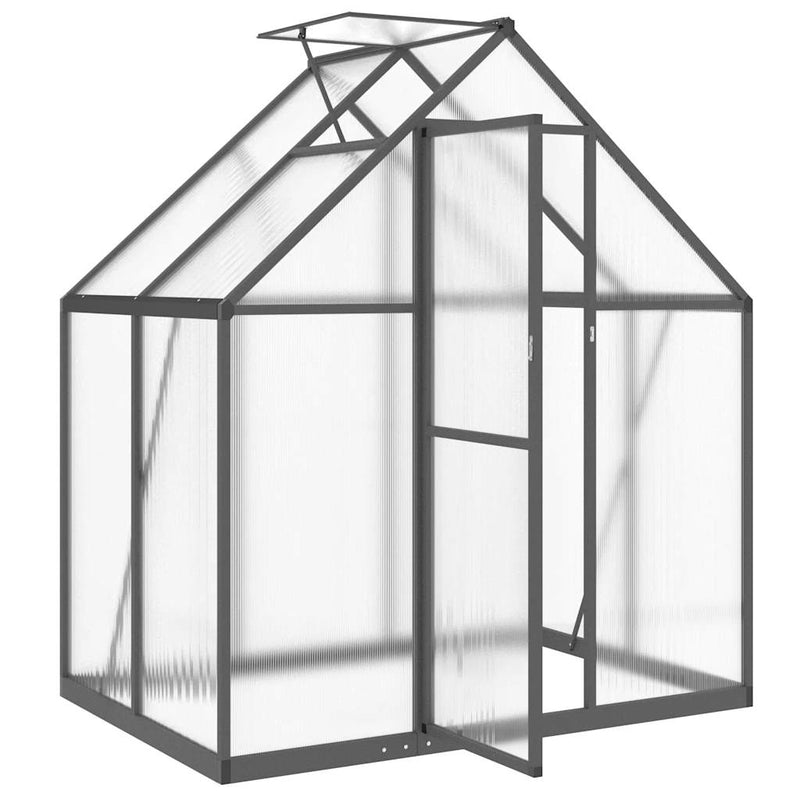 Greenhouse with Base Frame Anthracite 169x114x195 cm Aluminium