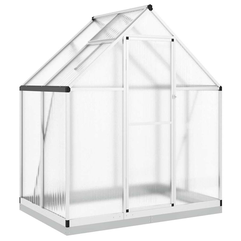 Greenhouse with Base Frame Silver 169x114x202 cm Aluminium