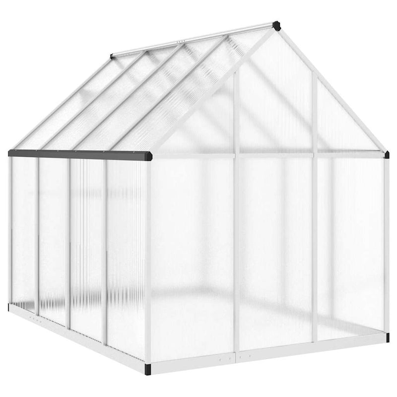 Greenhouse with Base Frame Silver 224x169x195 cm Aluminium