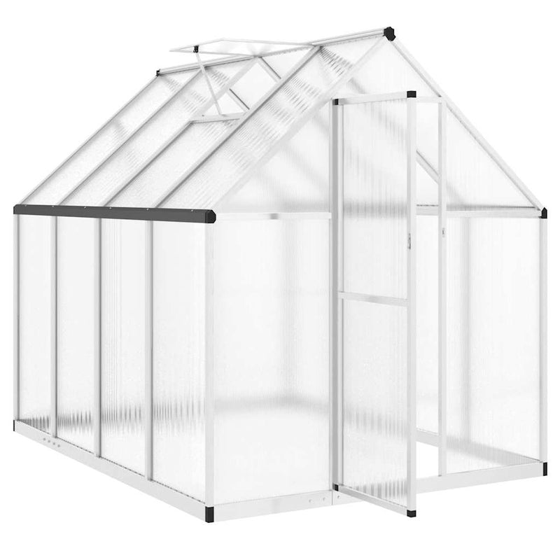 Greenhouse with Base Frame Silver 224x169x195 cm Aluminium