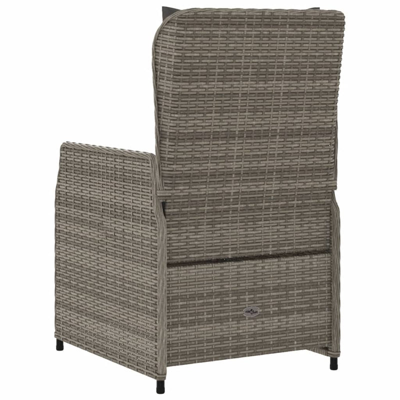 Reclining Garden Chairs 2 pcs Grey Poly Rattan