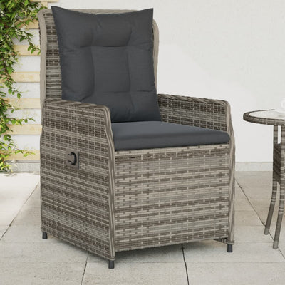 Reclining Garden Chairs 2 pcs Grey Poly Rattan