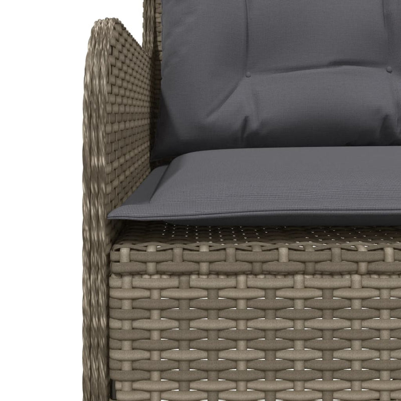 Garden Sofa with Cushions L-Shaped Grey Poly Rattan