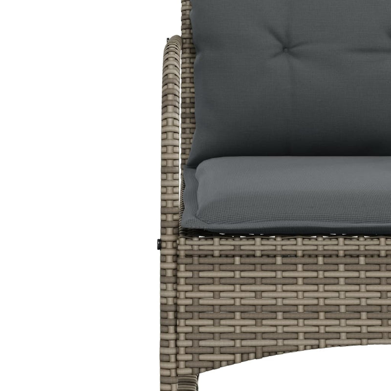 Garden Rocking Chair with Cushions Grey Poly Rattan