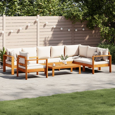 6 Piece Garden Sofa Set with Cushions Solid Wood Acacia