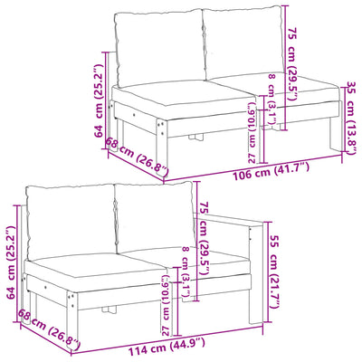 8 Piece Garden Sofa Set with Cushions Solid Wood Acacia