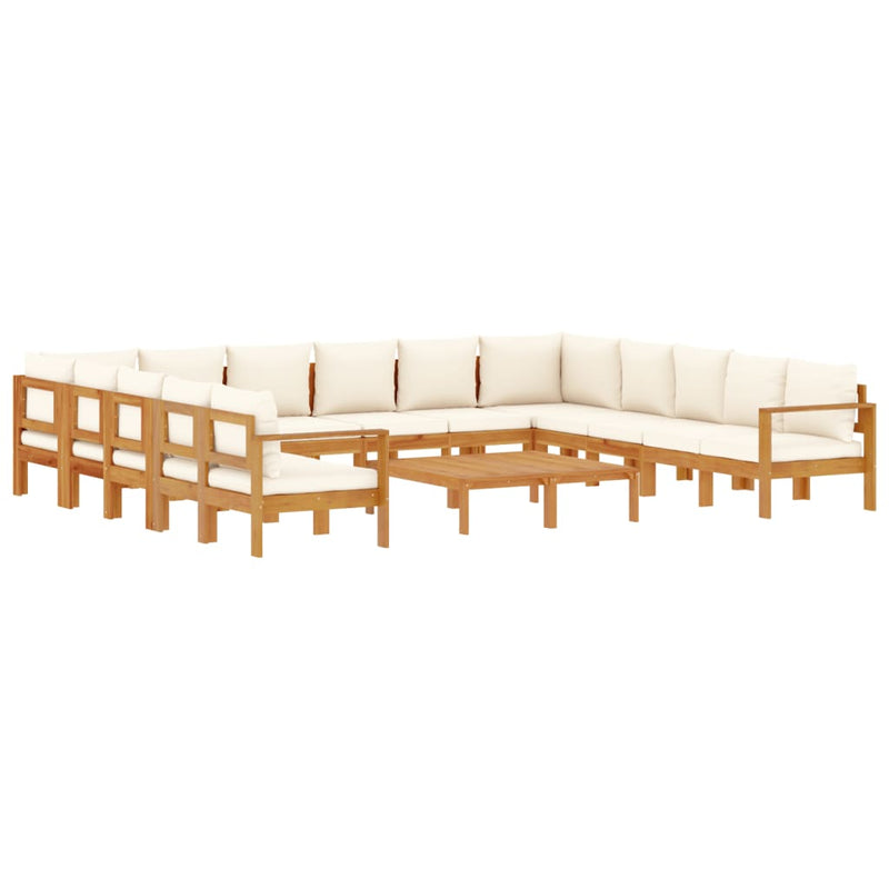 10 Piece Garden Sofa Set with Cushions Solid Wood Acacia