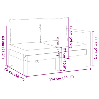 4 Piece Garden Sofa Set with Cushions Solid Wood Acacia