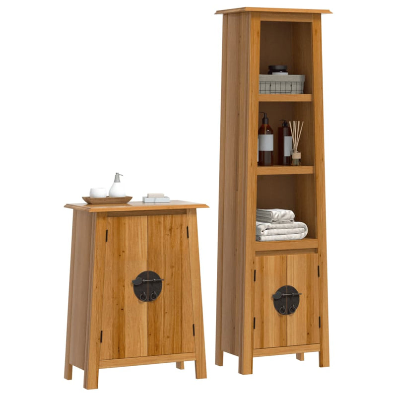 2 Piece Bathroom Furniture Set Solid Wood Pine