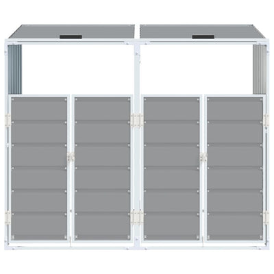 Wheelie Bin Storage for Double Bins Grey 144x81x113 cm Steel