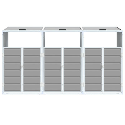 Wheelie Bin Storage for Triple Bins Grey 216x81x115 cm Steel