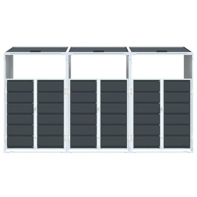 Wheelie Bin Storage for Triple Bins Anthracite 216x81x115 cm Steel