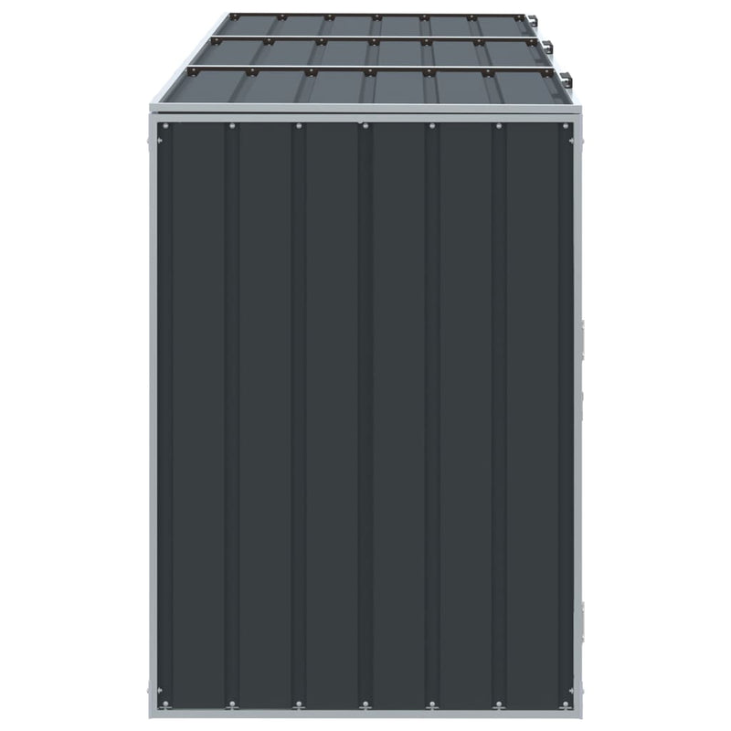 Wheelie Bin Storage for Triple Bins Anthracite 216x81x115 cm Steel