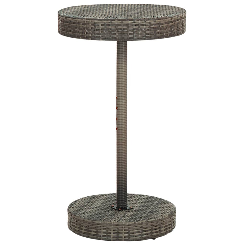 3 Piece Garden Bar Set with Cushions Grey Poly Rattan