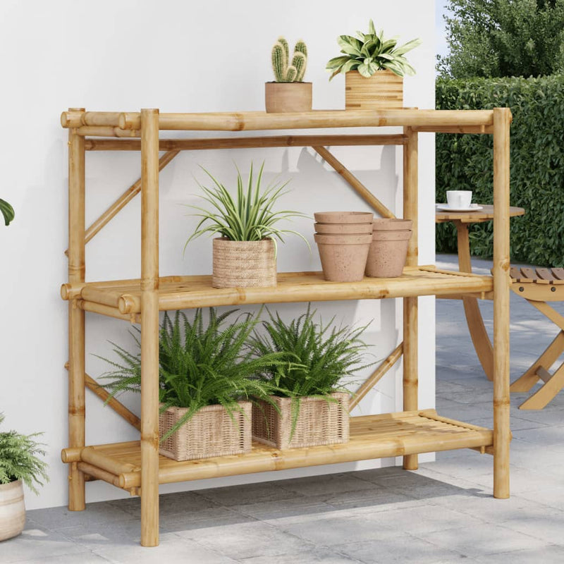 3-Layer Shelf 100x40x90 cm Bamboo