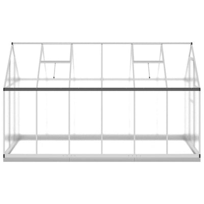 Greenhouse with Base Frame Silver 334x169x202 cm Aluminium