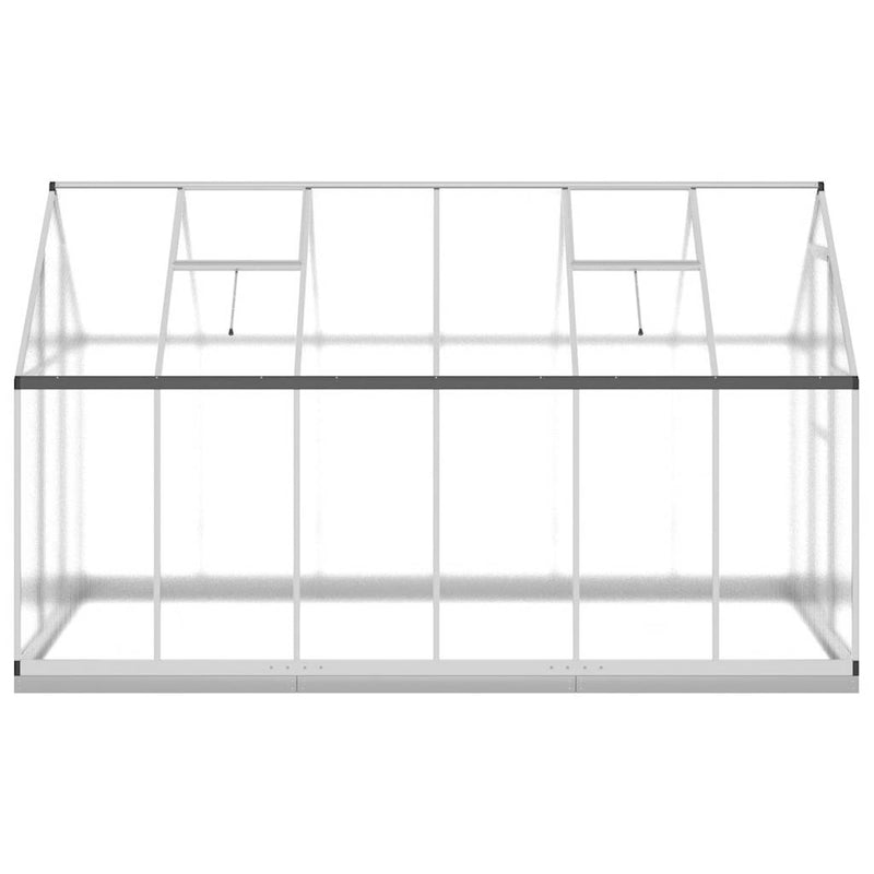 Greenhouse with Base Frame Silver 334x169x202 cm Aluminium