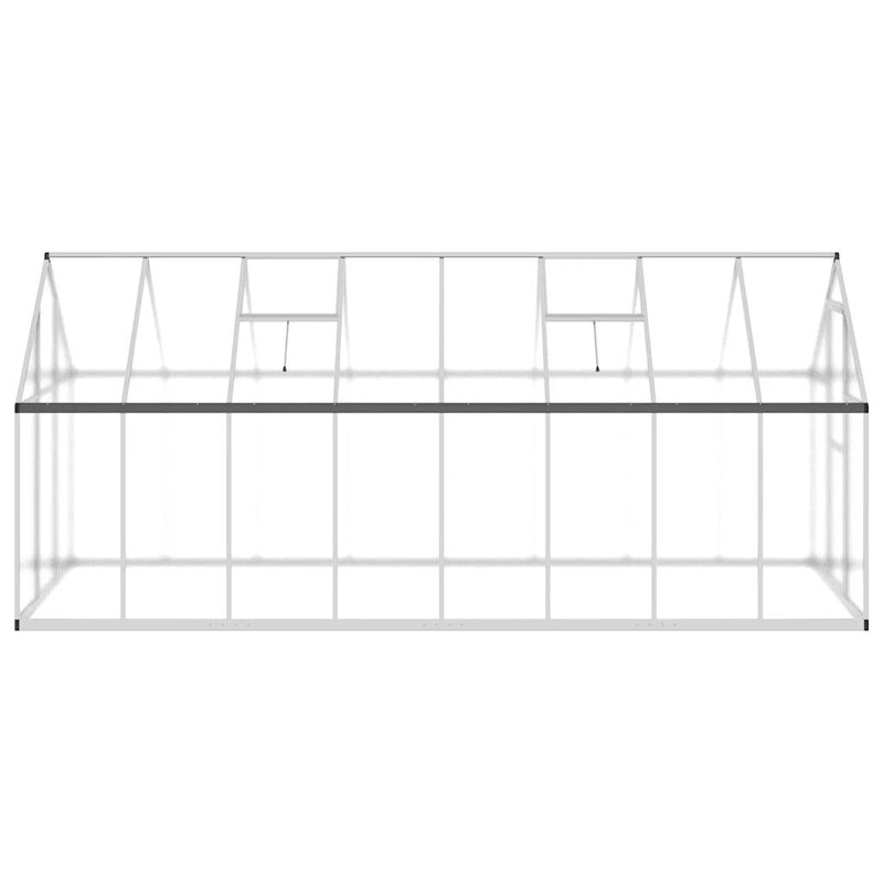 Greenhouse with Base Frame Silver 445x169x195 cm Aluminium