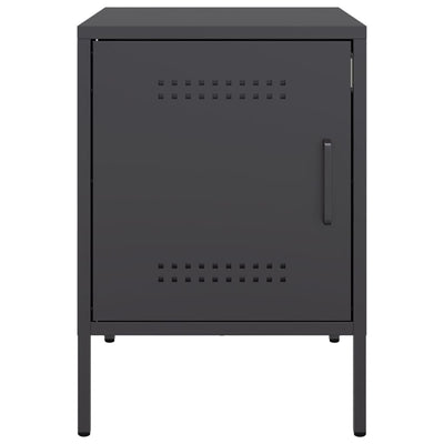 Bedside Cabinets 2 pcs Black 36x39x50.5 cm Steel