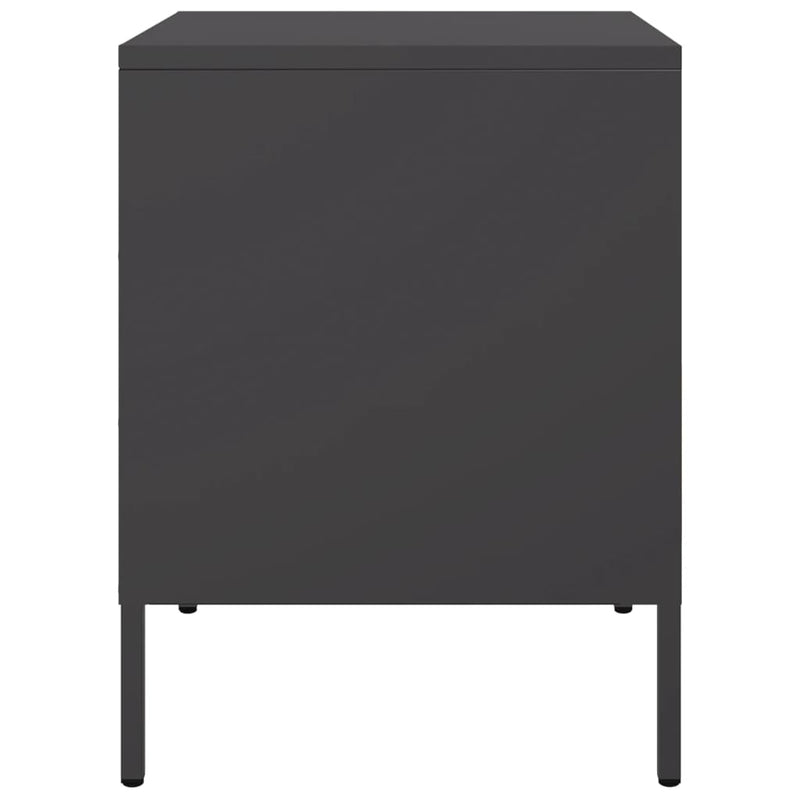 Bedside Cabinets 2 pcs Black 36x39x50.5 cm Steel