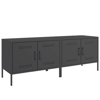 TV Cabinets 2 pcs Black 68x39x50.5 cm Steel