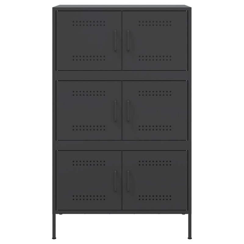 Highboard Black 68x39x113 cm Steel